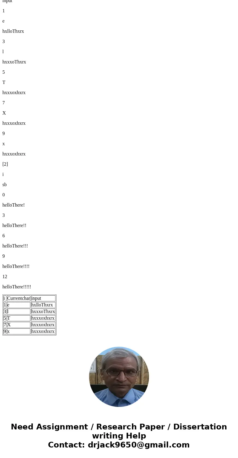 1. Trace the values of the following variables: a) (Hint: Watch out for increment, it is not the normal ++) String input = \