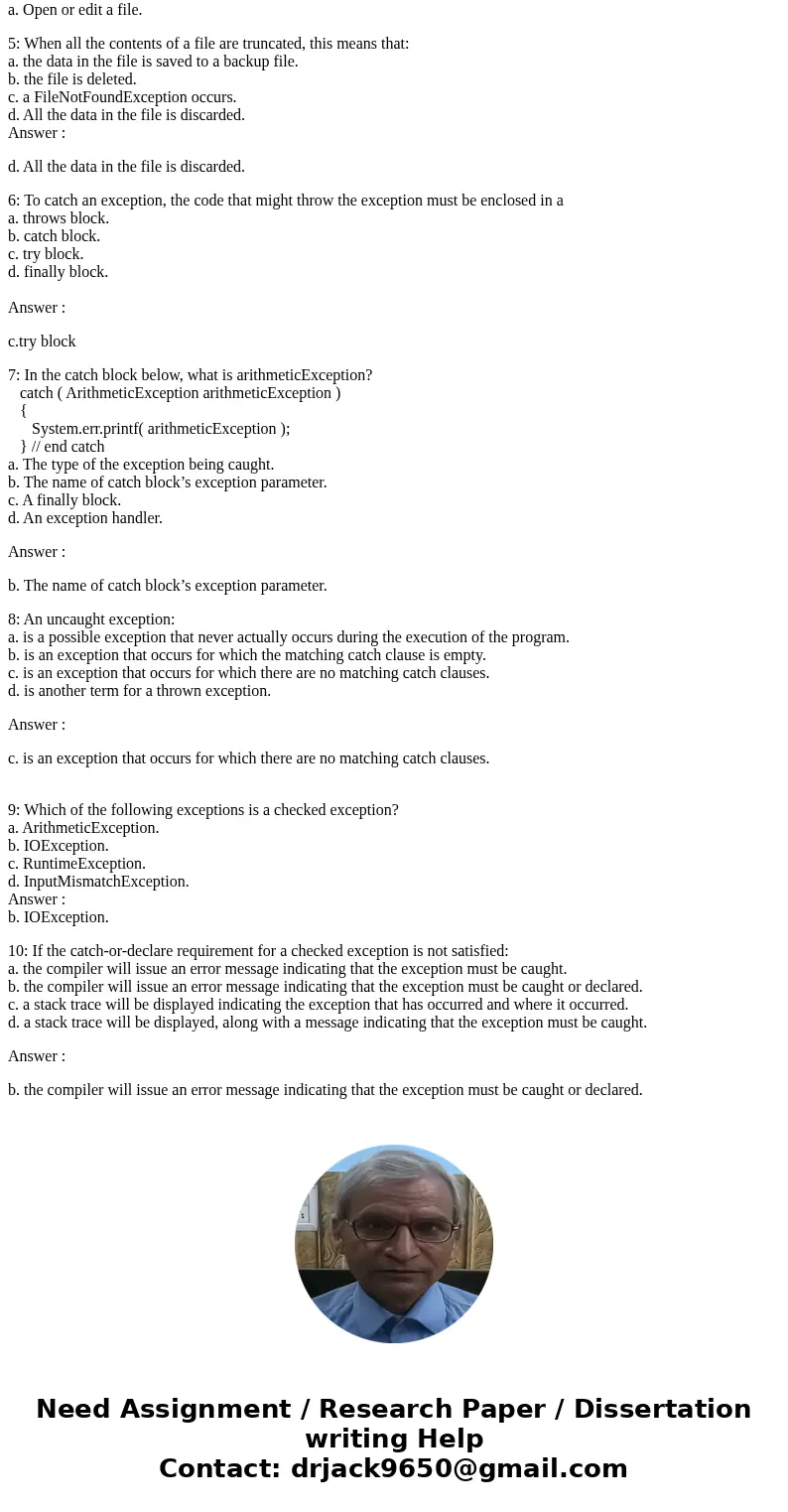 1: Which of the following classes is not used for file input? a. FileInputStream b. FileReader c. ObjectInputStream d. Formatter 2: Streams that input bytes fro 1: Which of the following classes is not used for file input? a. FileInputStream b. FileReader c. ObjectInputStream d. Formatter 2: Streams that input bytes fro
