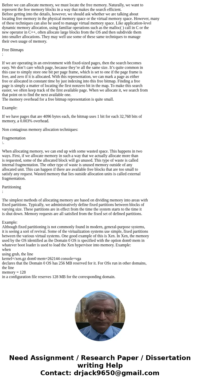 2. What are the main differences between Contiguous and Non-contiguous memory allocation techniques? Explain and include two examples. (3 pts)SolutionThe primar 2. What are the main differences between Contiguous and Non-contiguous memory allocation techniques? Explain and include two examples. (3 pts)SolutionThe primar