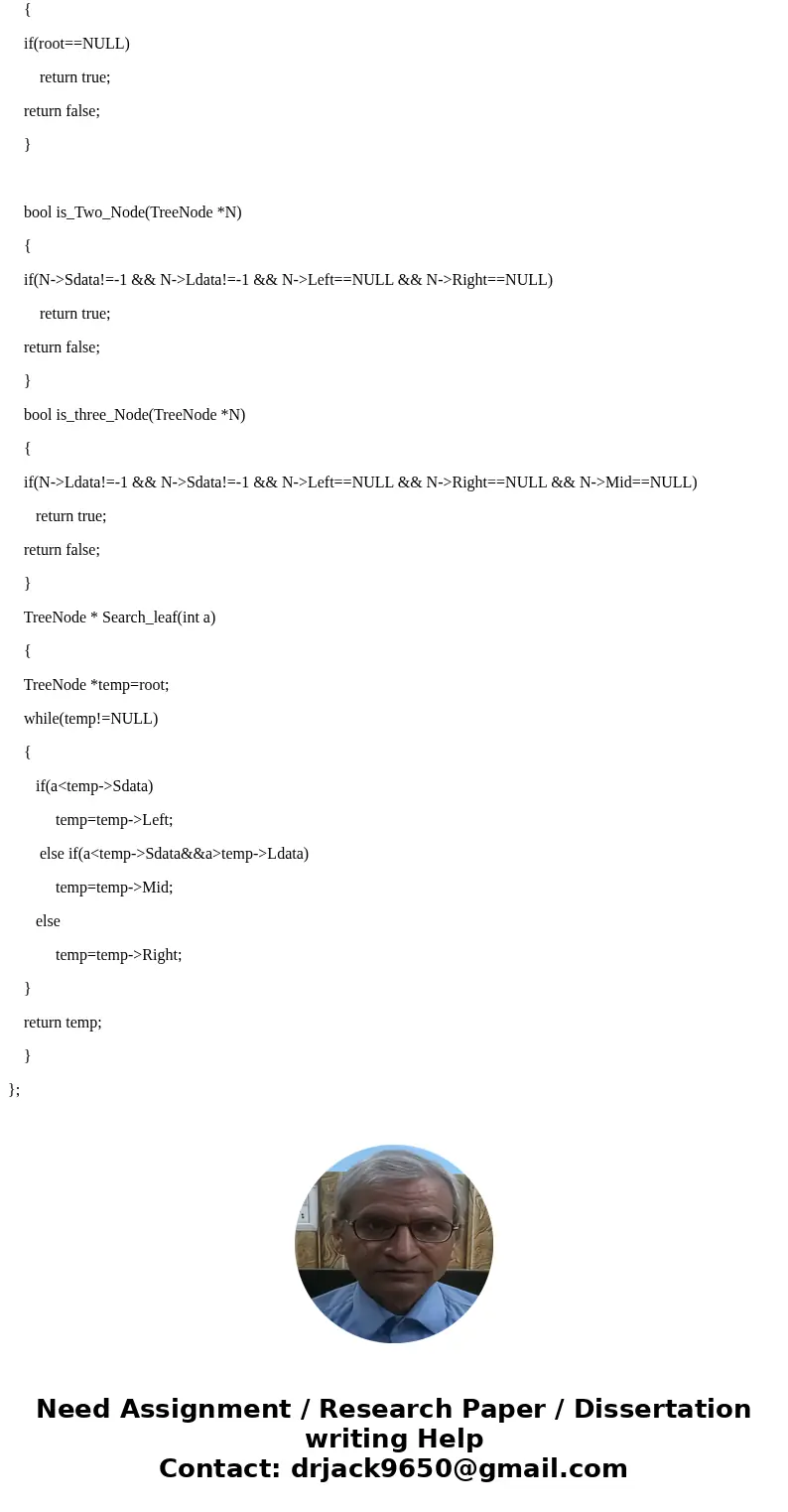2-3 Tree - C++ Build a 2-3 Tree from a set of numbers found in file RandNbrs.txt. Print out the root and its children and print out the leaves of the tree. Prin 2-3 Tree - C++ Build a 2-3 Tree from a set of numbers found in file RandNbrs.txt. Print out the root and its children and print out the leaves of the tree. Prin