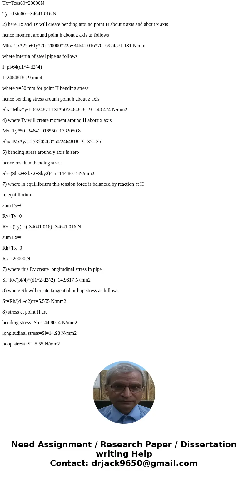 Combined Loading The steel pipe is fixed at the bottom and has an outside diameter of 100 mm and an inside diameter of 84 mm Sketch the stress element for poin  Combined Loading The steel pipe is fixed at the bottom and has an outside diameter of 100 mm and an inside diameter of 84 mm Sketch the stress element for poin