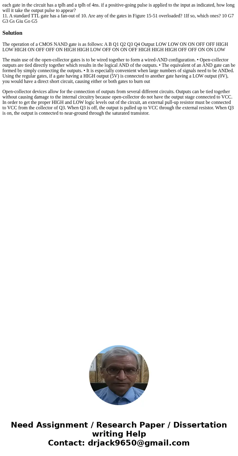 each gate in the circuit has a tplh and a tplh of 4ns. if a positive-going pulse is applied to the input as indicated, how long will it take the output pulse to each gate in the circuit has a tplh and a tplh of 4ns. if a positive-going pulse is applied to the input as indicated, how long will it take the output pulse to