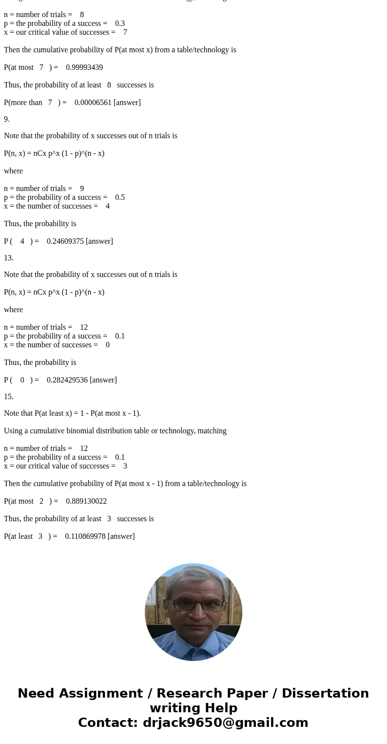 For exercise #1-4, given a binomial situation with n = 5 & p = 0.8 find: For exercises #5-8, given a binomial situation with n = 8 & p = 0.3 find: for   For exercise #1-4, given a binomial situation with n = 5 & p = 0.8 find: For exercises #5-8, given a binomial situation with n = 8 & p = 0.3 find: for