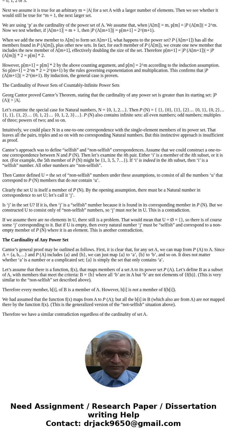 From a Foundations of Mathematics course: Determine the cardinality of each set and its power set. Hint: Consider the thereom \ From a Foundations of Mathematics course: Determine the cardinality of each set and its power set. Hint: Consider the thereom \