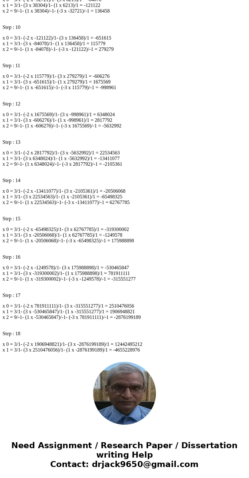 Given the system of equations: x-1 - 2_2 + 3x_3 = 3 3x_1 + x_2 + x_3 = 3 x_1 - 3x_2 - x_3 = 9 Solve variables using Gauss-Seidel method. Show equations used fo  Given the system of equations: x-1 - 2_2 + 3x_3 = 3 3x_1 + x_2 + x_3 = 3 x_1 - 3x_2 - x_3 = 9 Solve variables using Gauss-Seidel method. Show equations used fo
