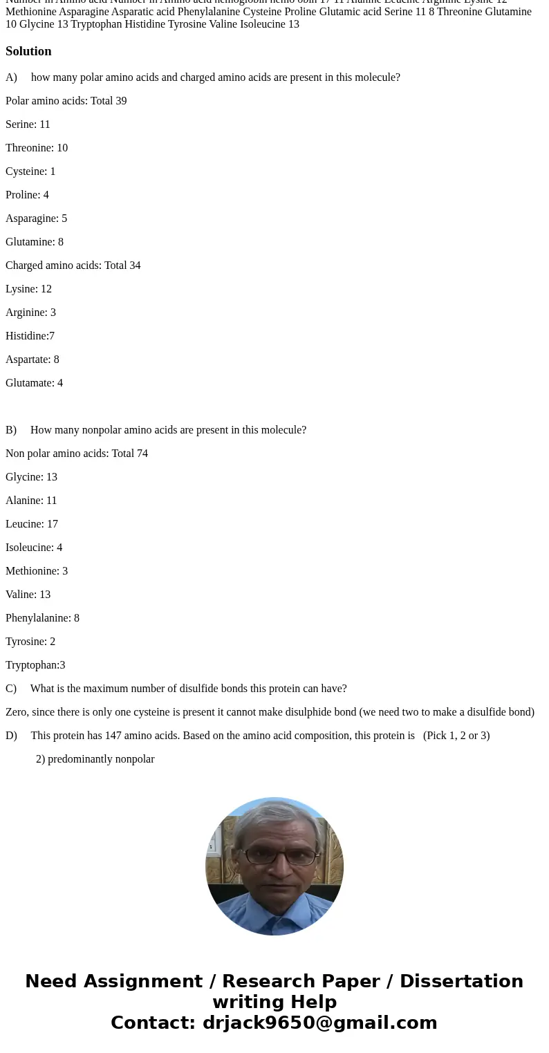 [Hint: For this exercise, total number of amino acids = (number of nonpolar amino acids) + (number of polar and charged amino acids).] 1) approximately the same