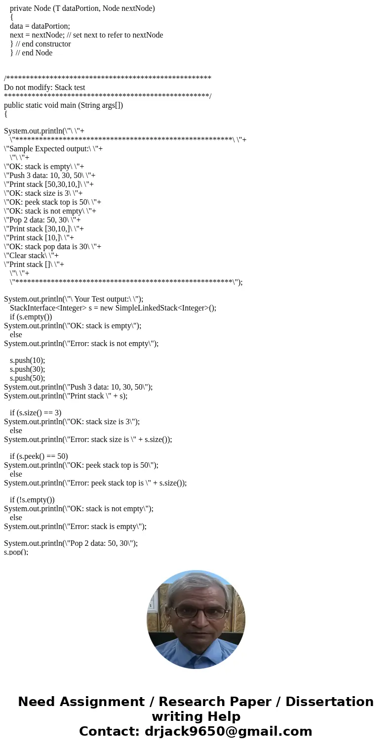 home / study / engineering / computer science / questions and answers / - you need to implement simplelinkedstack.java ... Question: - You need to implement Sim home / study / engineering / computer science / questions and answers / - you need to implement simplelinkedstack.java ... Question: - You need to implement Sim