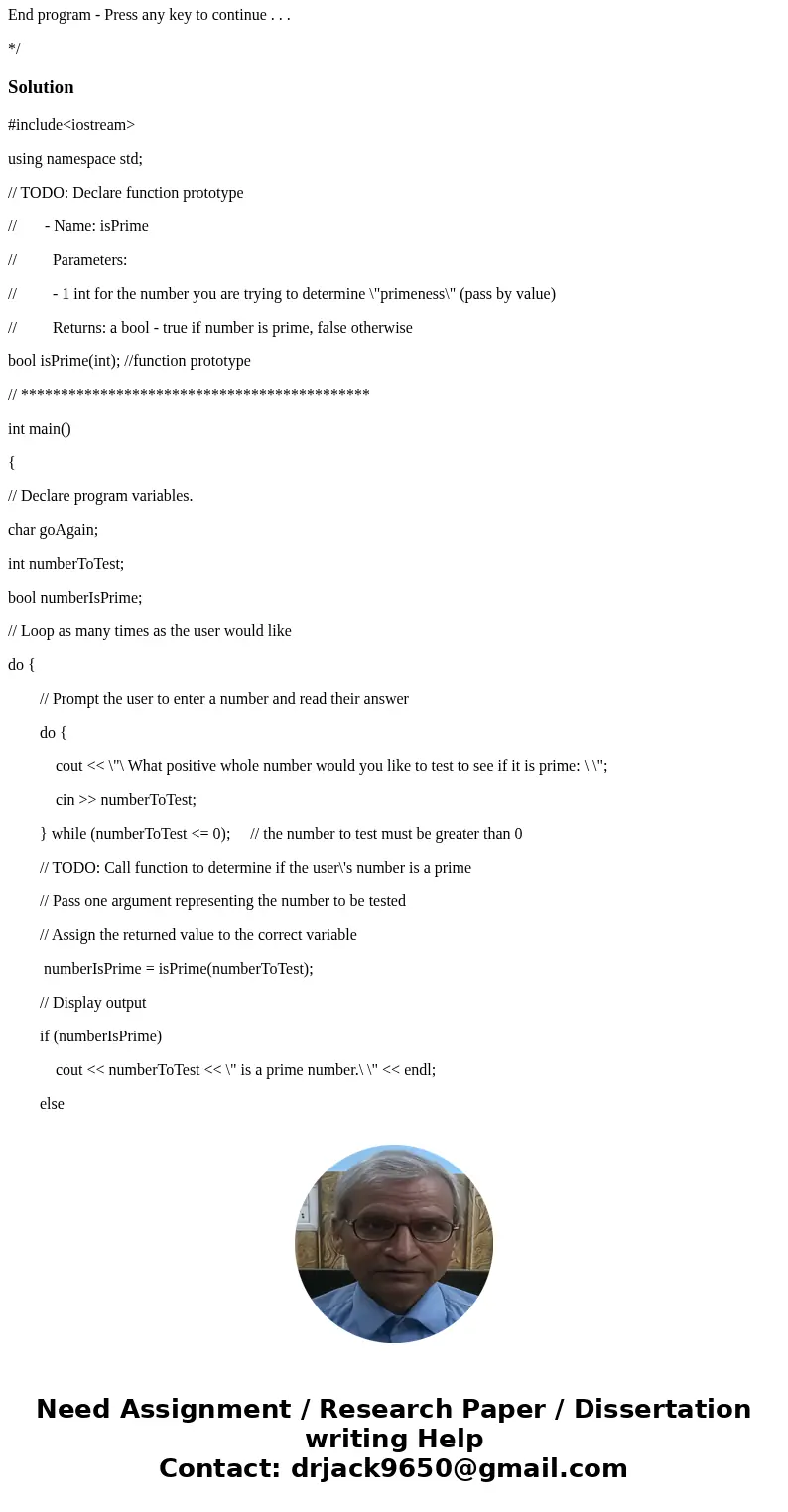 // Homework Lab 28 // Passing arguments by-Value and using return types. #include<iostream> using namespace std; // TODO: Declare function prototype // -  // Homework Lab 28 // Passing arguments by-Value and using return types. #include<iostream> using namespace std; // TODO: Declare function prototype // -
