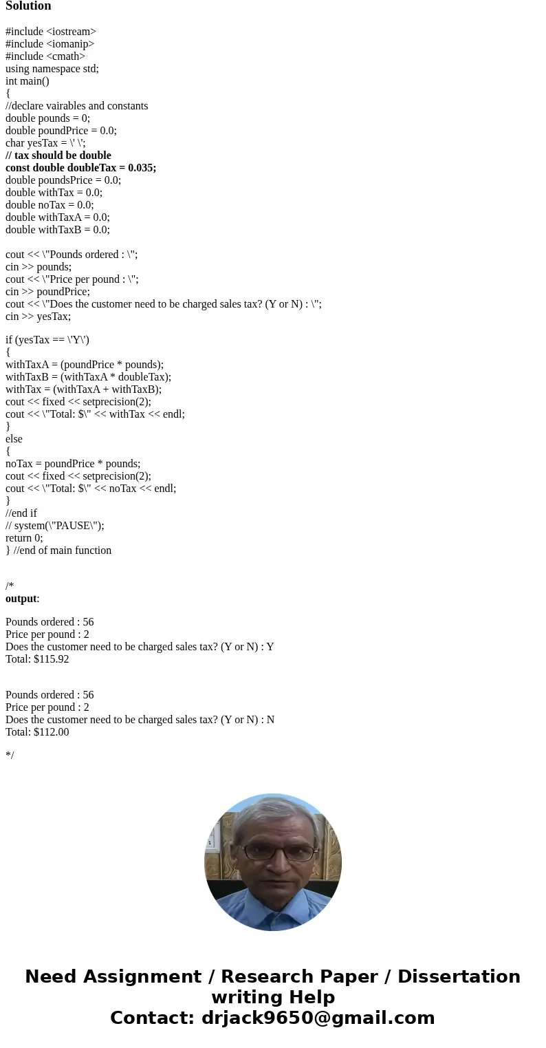 How can I get this program I wrote to calculate the sales tax if it is deemed the customer needs to pay sales tax? Whether I put in yes or no, it always give me How can I get this program I wrote to calculate the sales tax if it is deemed the customer needs to pay sales tax? Whether I put in yes or no, it always give me