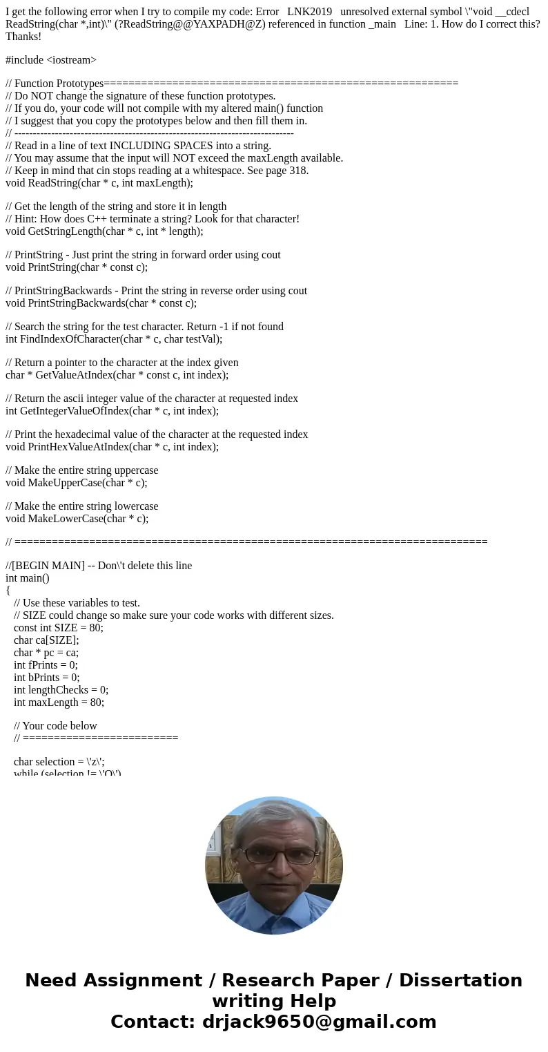 I get the following error when I try to compile my code: Error LNK2019 unresolved external symbol \ I get the following error when I try to compile my code: Error LNK2019 unresolved external symbol \