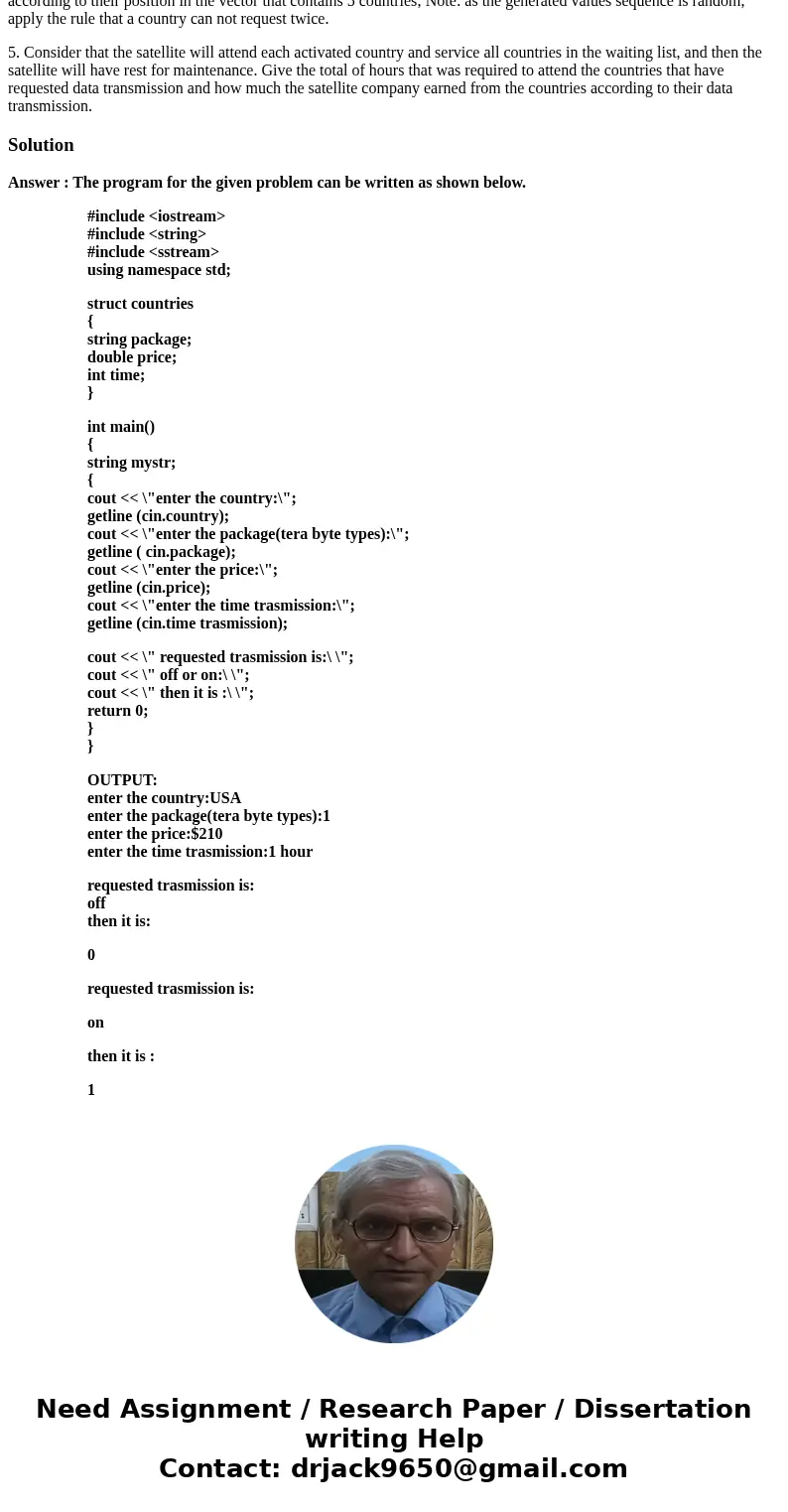 I need help with a C++ Program. Here are the instructions: Implement the described program using OOD/OOP and separated compilation: Satellite Controller System,