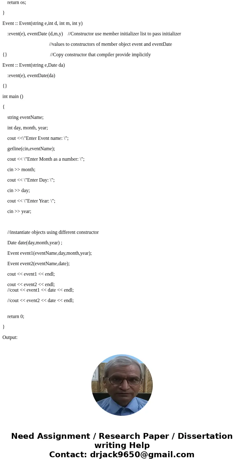 I want my out put to be like this cout << event1 << endl; cout << event2 << endl; #=============================== #include <iostream I want my out put to be like this cout << event1 << endl; cout << event2 << endl; #=============================== #include <iostream