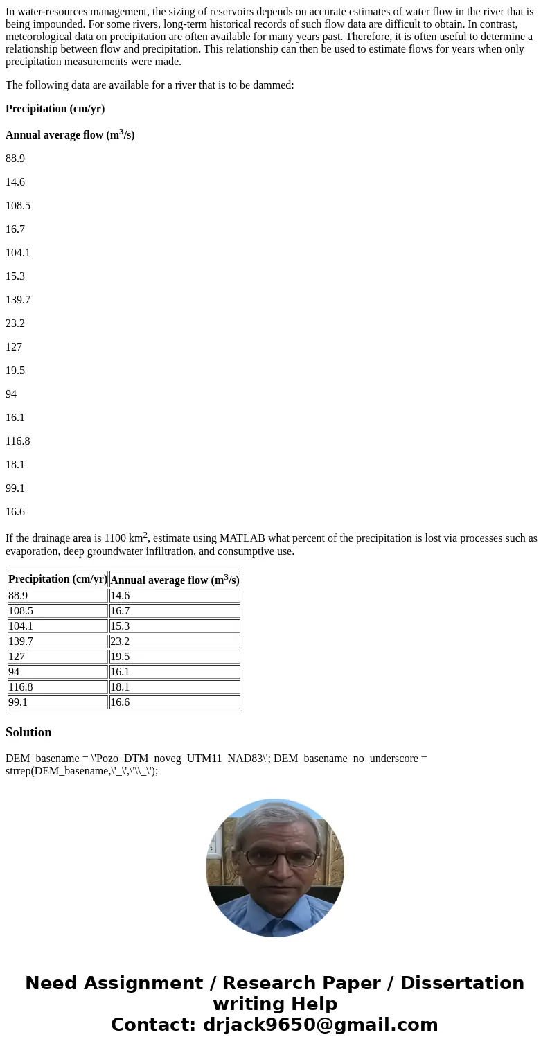 In water-resources management, the sizing of reservoirs depends on accurate estimates of water flow in the river that is being impounded. For some rivers, long- In water-resources management, the sizing of reservoirs depends on accurate estimates of water flow in the river that is being impounded. For some rivers, long-