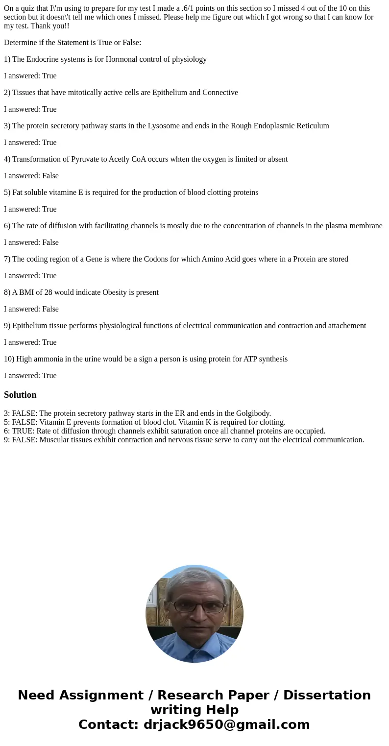 On a quiz that I\'m using to prepare for my test I made a .6/1 points on this section so I missed 4 out of the 10 on this section but it doesn\'t tell me which  On a quiz that I\'m using to prepare for my test I made a .6/1 points on this section so I missed 4 out of the 10 on this section but it doesn\'t tell me which