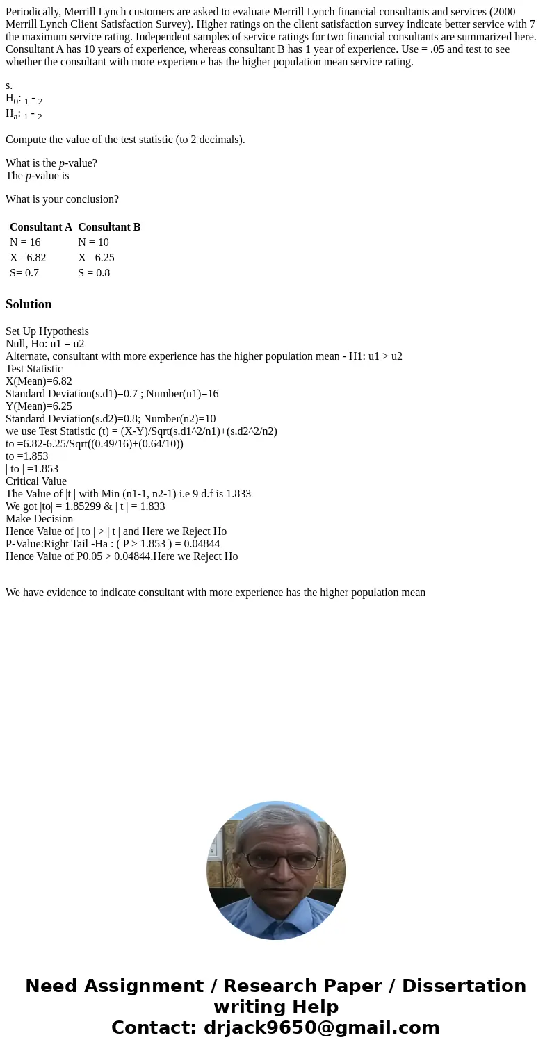 Periodically, Merrill Lynch customers are asked to evaluate Merrill Lynch financial consultants and services (2000 Merrill Lynch Client Satisfaction Survey). Hi Periodically, Merrill Lynch customers are asked to evaluate Merrill Lynch financial consultants and services (2000 Merrill Lynch Client Satisfaction Survey). Hi