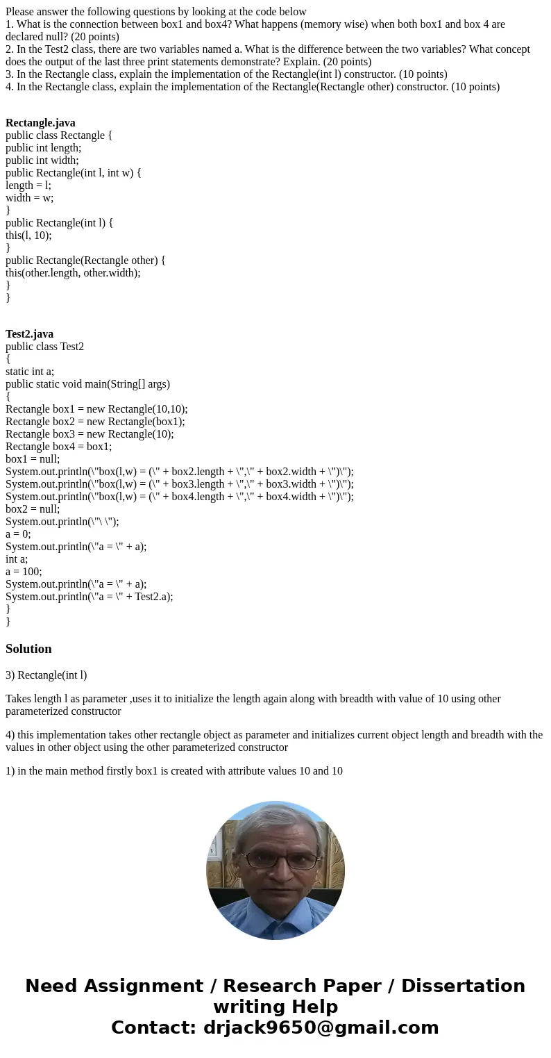 Please answer the following questions by looking at the code below 1. What is the connection between box1 and box4? What happens (memory wise) when both box1 an Please answer the following questions by looking at the code below 1. What is the connection between box1 and box4? What happens (memory wise) when both box1 an