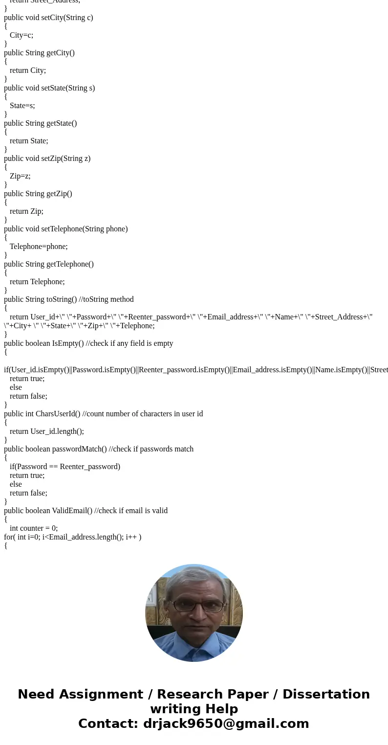 Please write in JAVA ONLY! When a user signs in for the first time to a website, the user has to submit personal information, such as user_id, name, email addre Please write in JAVA ONLY! When a user signs in for the first time to a website, the user has to submit personal information, such as user_id, name, email addre