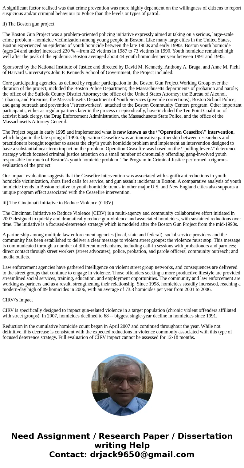 Research, explain, and evaluate the effectiveness of one of the following experiments/crime reduction strategies in 3-5 pages: Kansas City Preventive Patrol Exp Research, explain, and evaluate the effectiveness of one of the following experiments/crime reduction strategies in 3-5 pages: Kansas City Preventive Patrol Exp