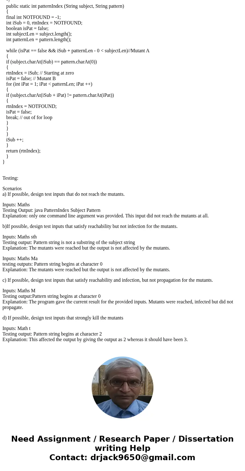 Tests to Kill Mutants. Consider Mutant A and Mutant B given below. (An implementation is available on the http://cs.gmu.edu/~offutt/softwaretest/edition2/java/P Tests to Kill Mutants. Consider Mutant A and Mutant B given below. (An implementation is available on the http://cs.gmu.edu/~offutt/softwaretest/edition2/java/P