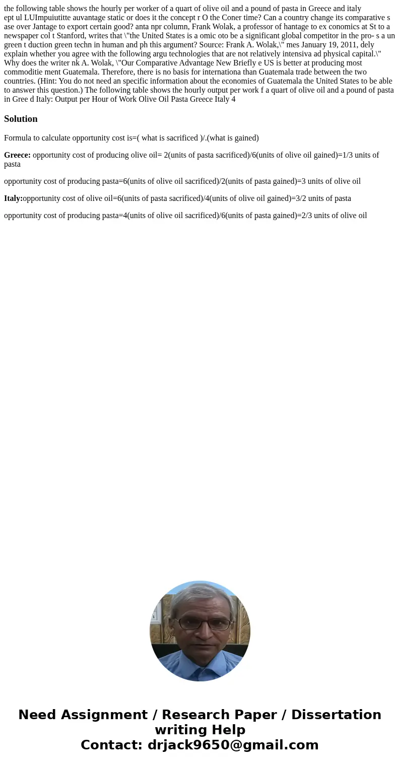 the following table shows the hourly per worker of a quart of olive oil and a pound of pasta in Greece and italy ept ul LUImpuiutitte auvantage static or does i the following table shows the hourly per worker of a quart of olive oil and a pound of pasta in Greece and italy ept ul LUImpuiutitte auvantage static or does i