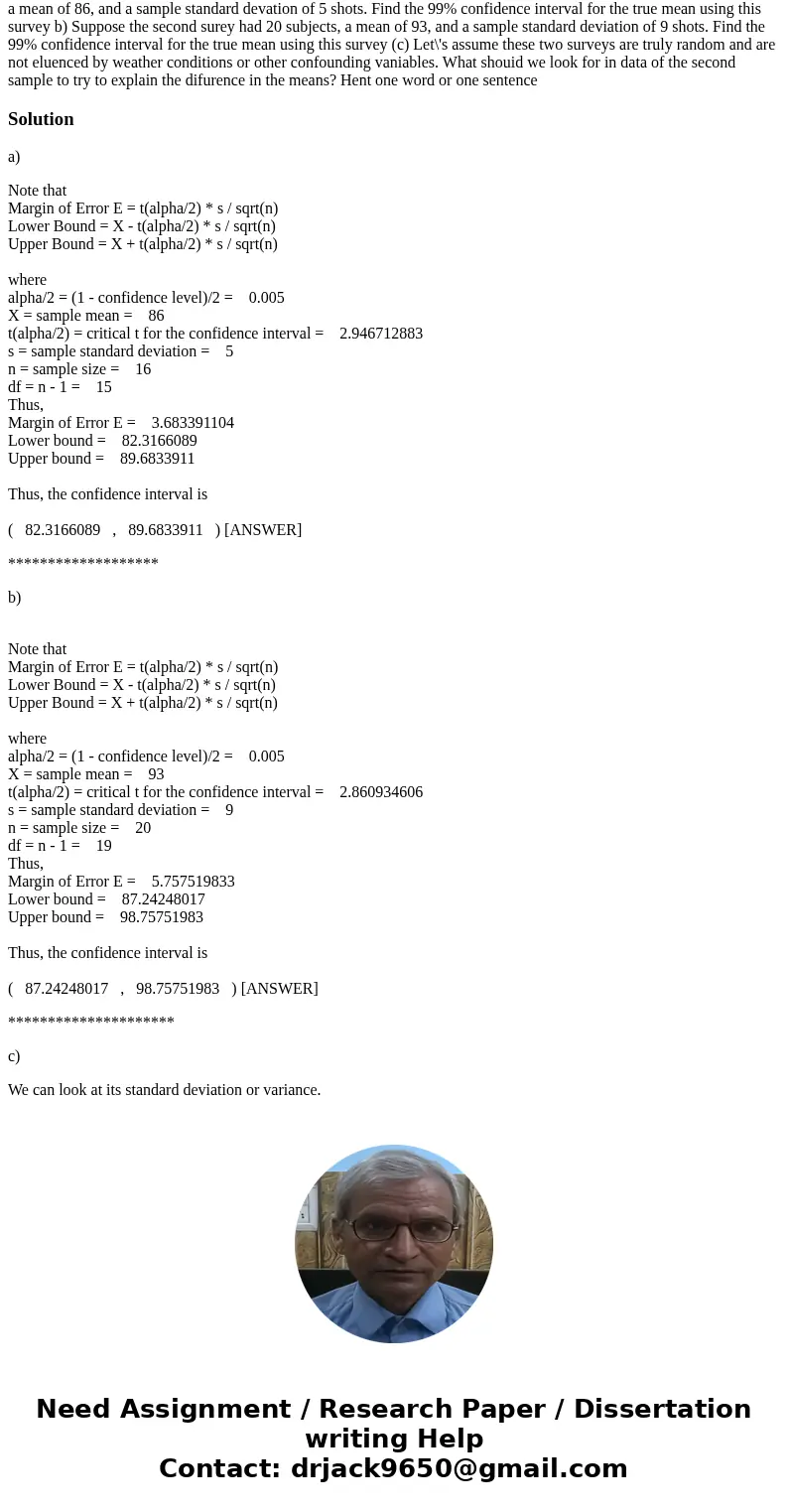 umay aduicourses/TYO4//119123take D Question 4 5 pts Two surveys are taken. One estimates the mean number of shots it takes to complote a golf course is 86, wh  umay aduicourses/TYO4//119123take D Question 4 5 pts Two surveys are taken. One estimates the mean number of shots it takes to complote a golf course is 86, wh