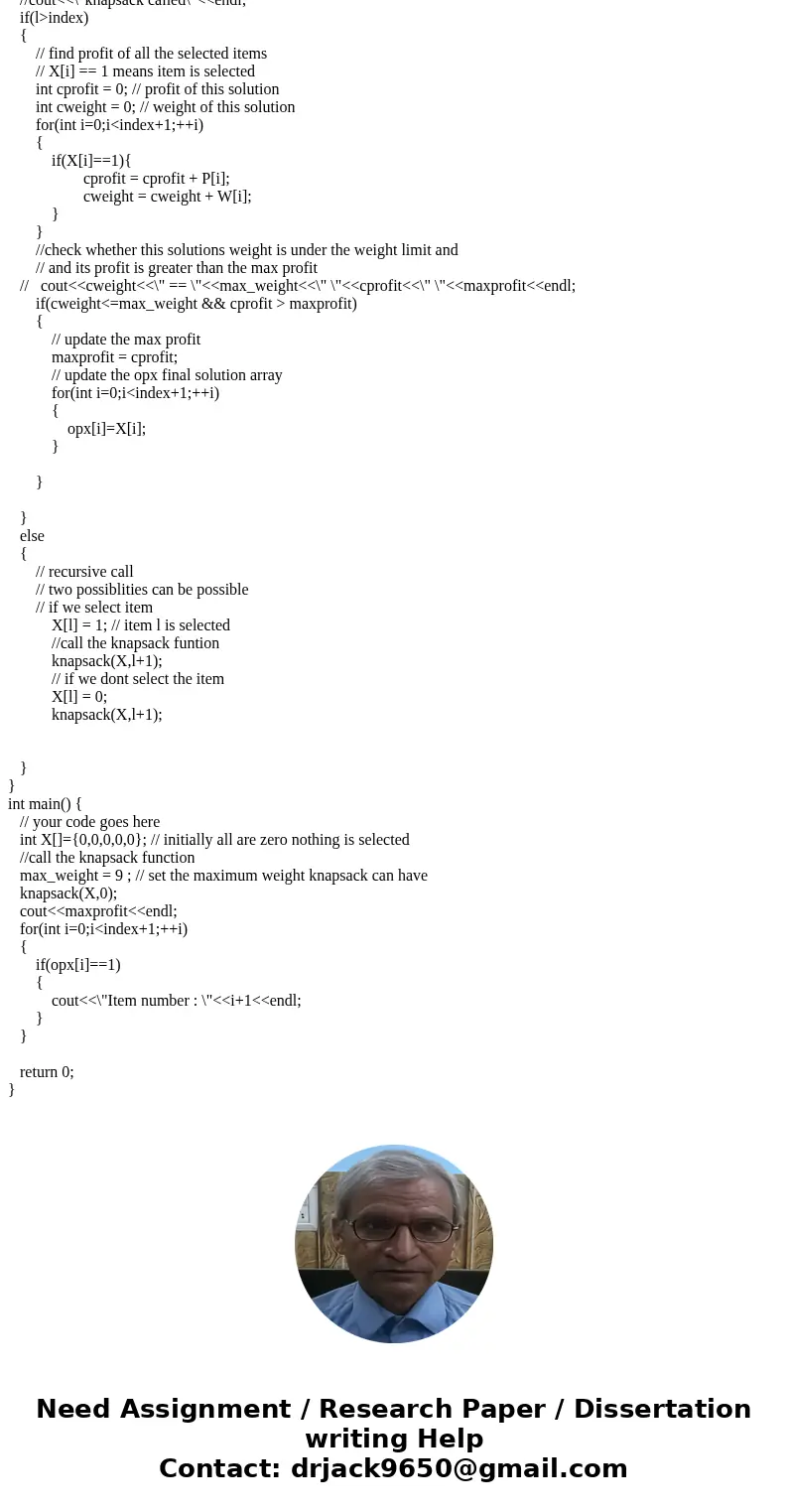 Use the Backtracking algorithm for the 0-1 Knapsack problem to maximize the profit for the following problem instance. Show the actions step by step.SolutionWha Use the Backtracking algorithm for the 0-1 Knapsack problem to maximize the profit for the following problem instance. Show the actions step by step.SolutionWha