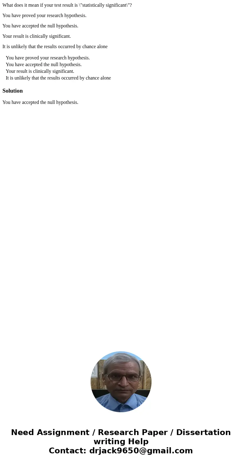 What does it mean if your test result is \ What does it mean if your test result is \