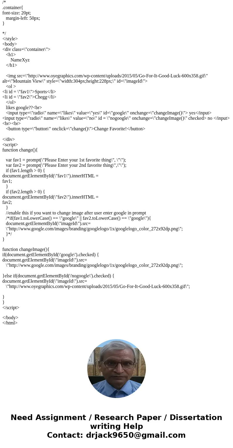 Write the HTML, CSS, and JS that meets the following requirements: 1. Make the font size 20 points. 2. Make the left margin 50 pixels. 3. Add the following elem