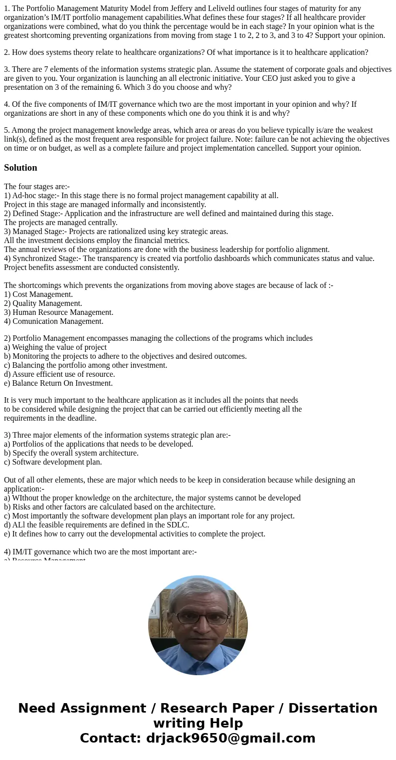 1. The Portfolio Management Maturity Model from Jeffery and Leliveld outlines four stages of maturity for any organization’s IM/IT portfolio management capabili 1. The Portfolio Management Maturity Model from Jeffery and Leliveld outlines four stages of maturity for any organization’s IM/IT portfolio management capabili