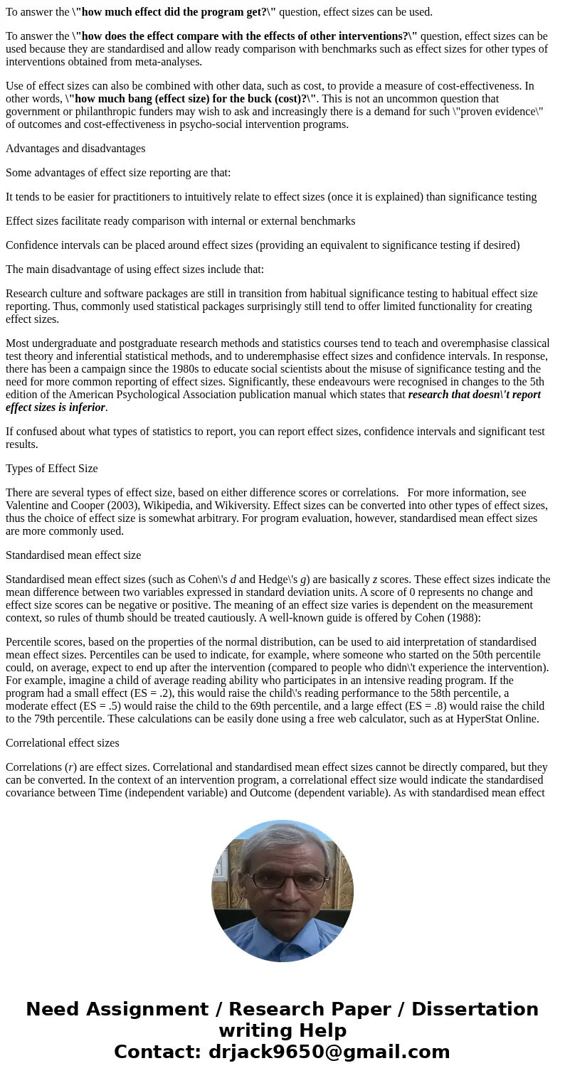 compare and contrast the concepts of effect size and statistical significance.SolutionIntroduction This article discusses the overuse of significance testing an compare and contrast the concepts of effect size and statistical significance.SolutionIntroduction This article discusses the overuse of significance testing an