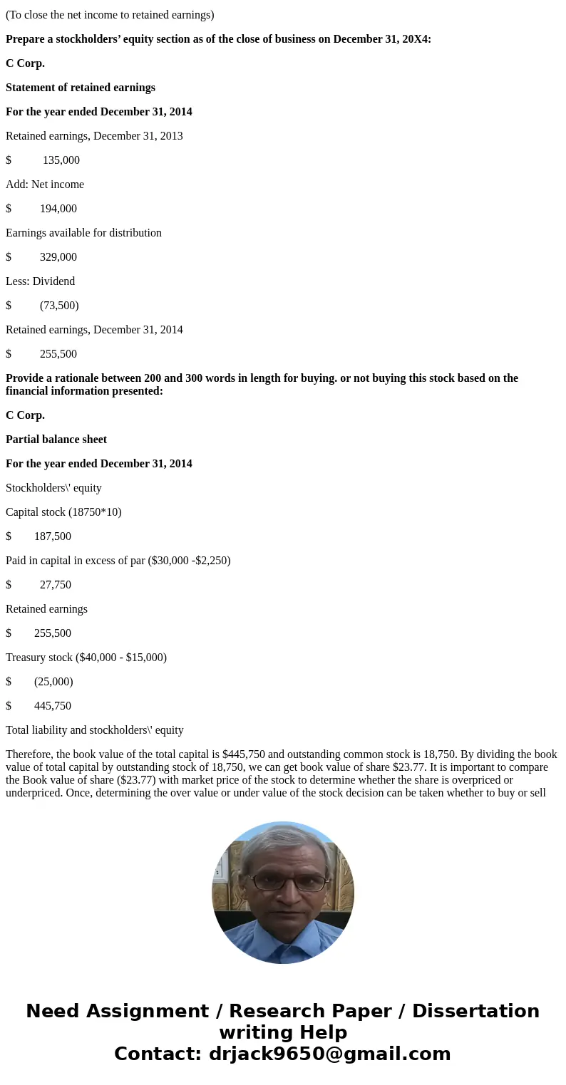 Context Corporation reported shareholders’ equity on December 31, 2013: Common stock - $10 par value; 50,000 shares authorized 20,000 shares issued and outstand Context Corporation reported shareholders’ equity on December 31, 2013: Common stock - $10 par value; 50,000 shares authorized 20,000 shares issued and outstand