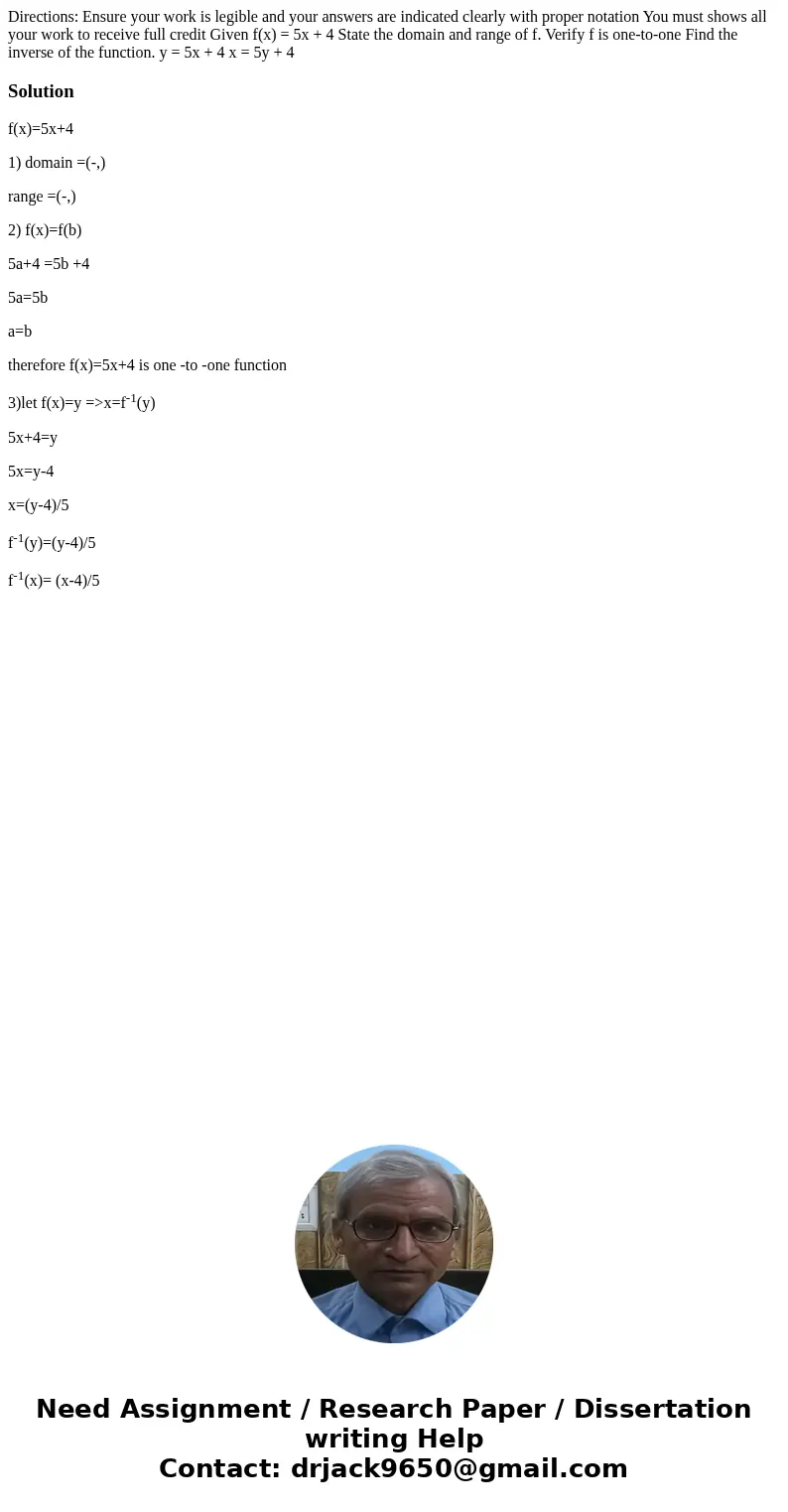 Directions: Ensure your work is legible and your answers are indicated clearly with proper notation You must shows all your work to receive full credit Given f  Directions: Ensure your work is legible and your answers are indicated clearly with proper notation You must shows all your work to receive full credit Given f