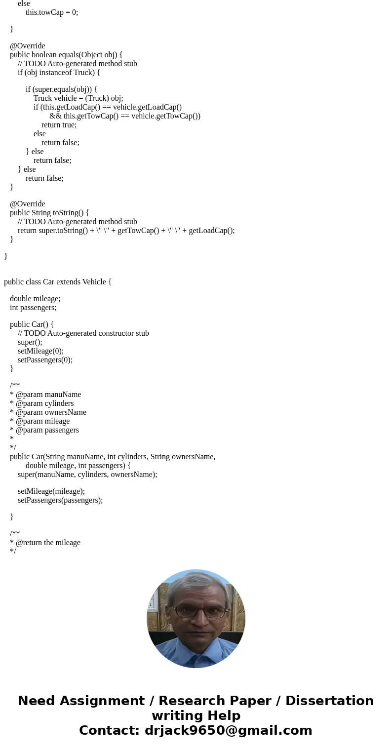  Driver: import java.util.Scanner; //A class that keeps a fleet of different types of vehicles public class FleetOfVehicles { //An array of vehicles private Veh