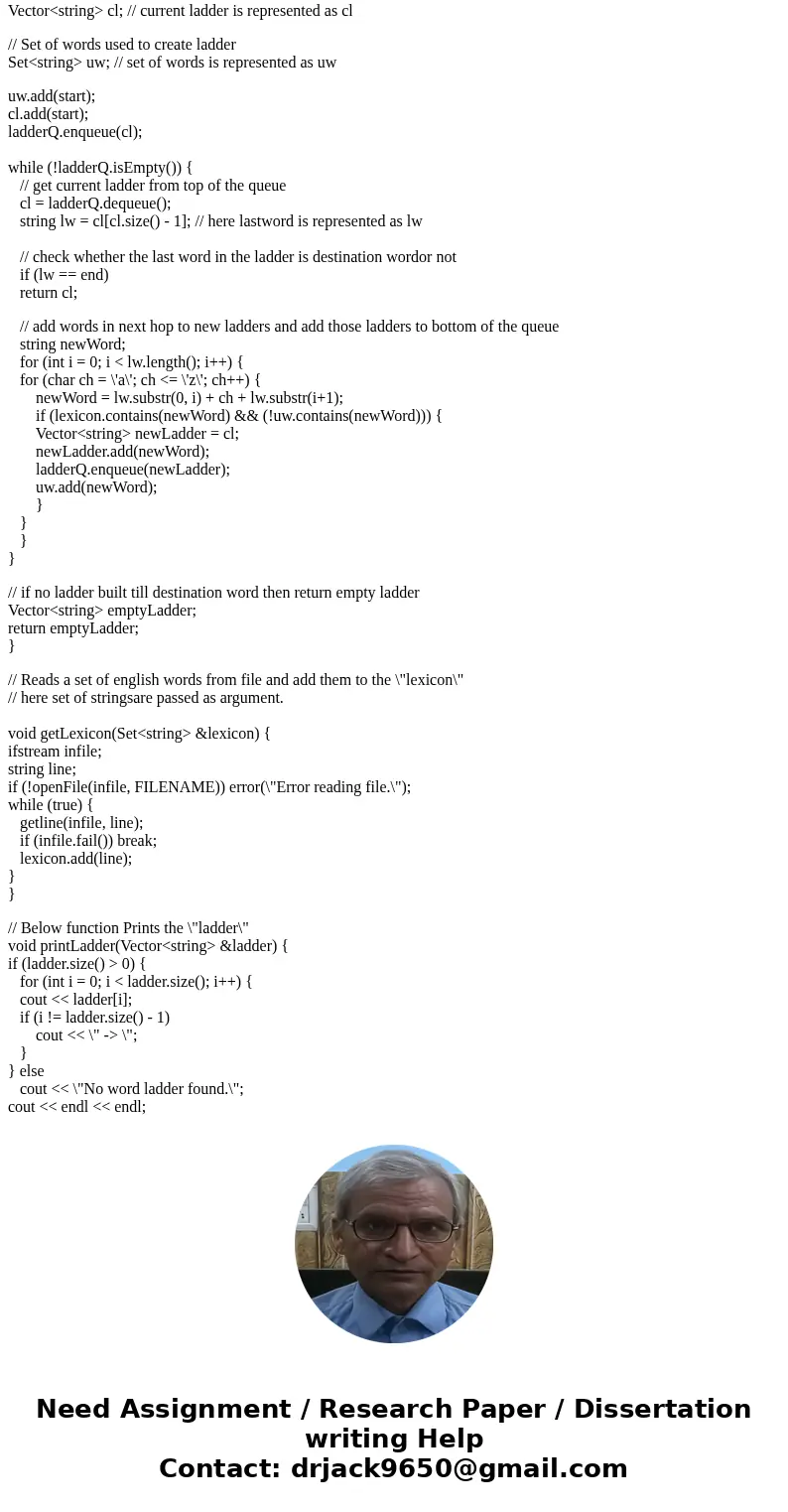 Hints Break the problem into pieces and then solve each piece. I suggest writing the code in the following steps: ? Read the words into a set (i.e. build the di Hints Break the problem into pieces and then solve each piece. I suggest writing the code in the following steps: ? Read the words into a set (i.e. build the di