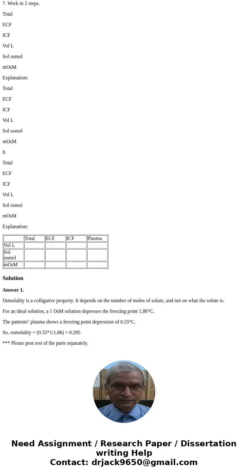 Homework #1: Osmolarity/tonicity Problem: A patient has the following volumes of distribution: deuterium oxide: 42 liters inulin: 13 liters Evans blue: 2.8 lite Homework #1: Osmolarity/tonicity Problem: A patient has the following volumes of distribution: deuterium oxide: 42 liters inulin: 13 liters Evans blue: 2.8 lite