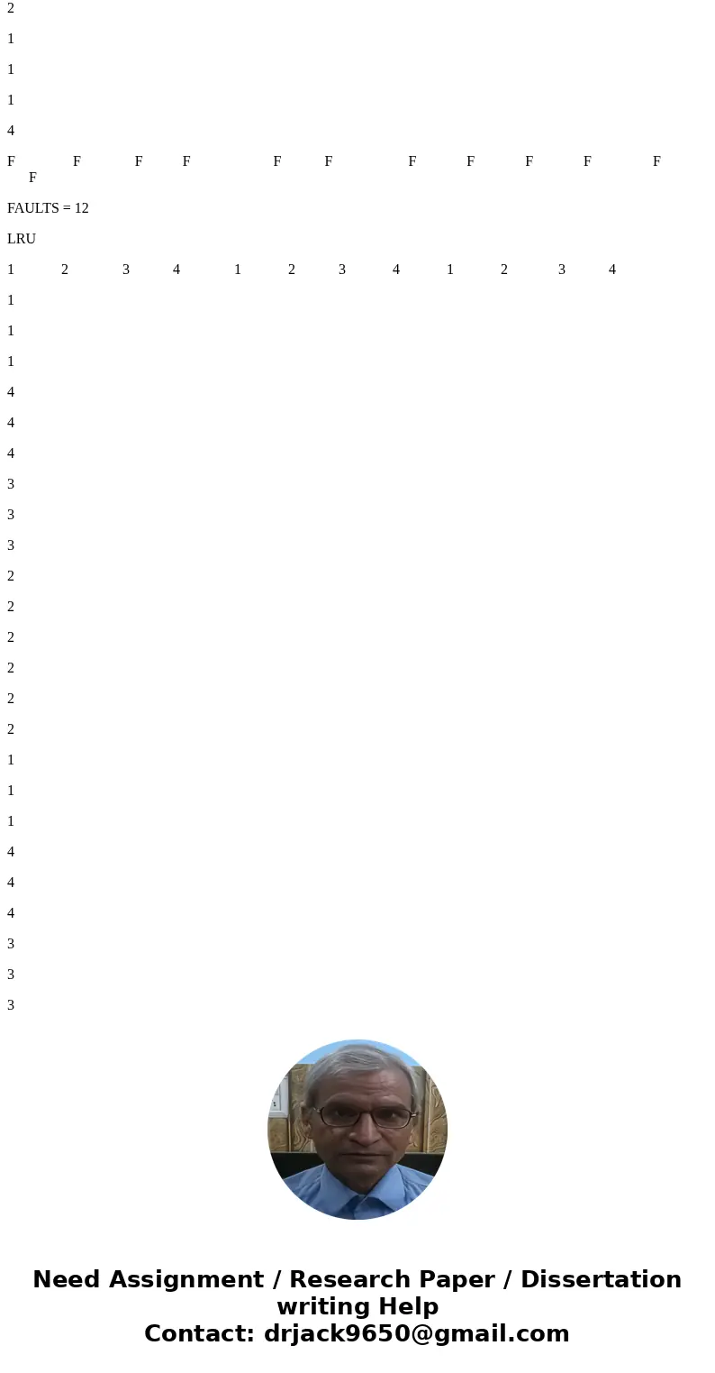 If FIFO page replacement is used with three page frames available to the process, how many page faults will occur with the reference string 123412341234 if the  If FIFO page replacement is used with three page frames available to the process, how many page faults will occur with the reference string 123412341234 if the