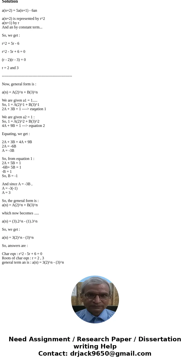 Let an be sequence of real numbers with a1=a2=1 and an+2=5an+1-6an for n=1,2,... 3, Let (an) be sequence of real numbers with a-a2 1 and Qn+i - 6a for n= 1,2, . Let an be sequence of real numbers with a1=a2=1 and an+2=5an+1-6an for n=1,2,... 3, Let (an) be sequence of real numbers with a-a2 1 and Qn+i - 6a for n= 1,2, .