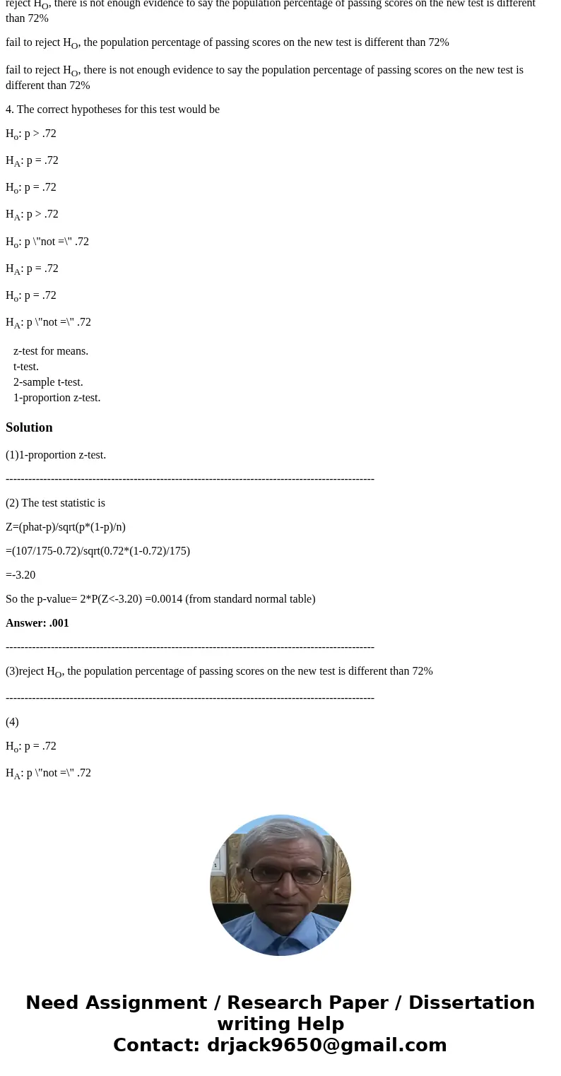 New York State has recently changed its Regents exams to follow the Common Core curriculum. State officials want to know if the passing rate on the exams has ch New York State has recently changed its Regents exams to follow the Common Core curriculum. State officials want to know if the passing rate on the exams has ch