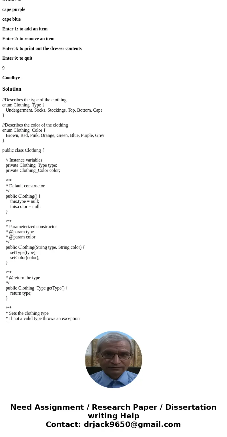 Objective: Write a program that will sort a basket of clothes into their proper drawers. If you were not aware you are sort clothes by their type in this order: Objective: Write a program that will sort a basket of clothes into their proper drawers. If you were not aware you are sort clothes by their type in this order: