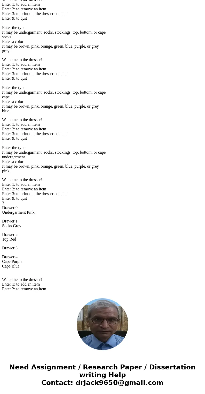 Objective: Write a program that will sort a basket of clothes into their proper drawers. If you were not aware you are sort clothes by their type in this order: Objective: Write a program that will sort a basket of clothes into their proper drawers. If you were not aware you are sort clothes by their type in this order: