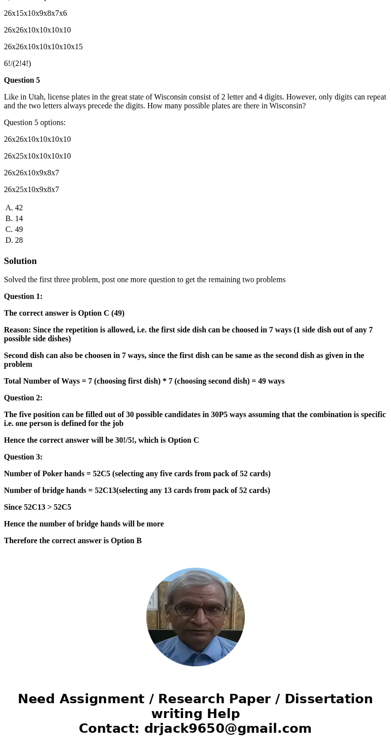 Please answer the following questions. Leave brief explanation of the answers. Question 1 ( A local BBQ restaurants offers 2 side dishes with a lunch plate. The Please answer the following questions. Leave brief explanation of the answers. Question 1 ( A local BBQ restaurants offers 2 side dishes with a lunch plate. The