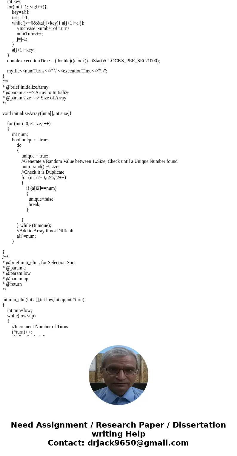 Please help with this problem With proper explanations and Output SolutionHello Please find Below Programme 1)Initializes a Array with 1..Size with unique Rando Please help with this problem With proper explanations and Output SolutionHello Please find Below Programme 1)Initializes a Array with 1..Size with unique Rando