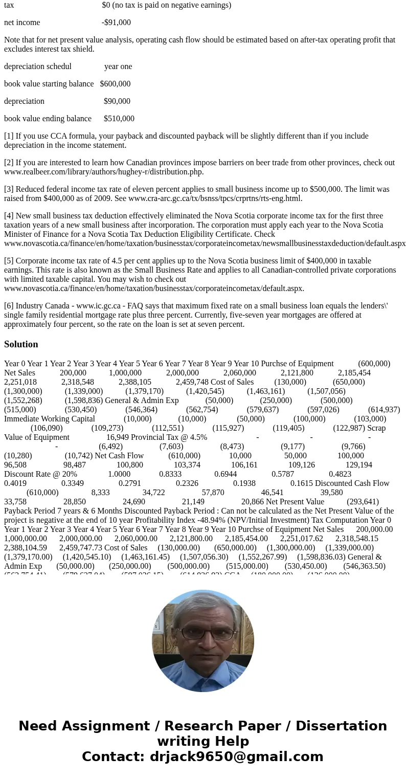 Please show all details and you can use excel to build some tables. Your goal is to figure out whether starting a microbrewery in Nova Scotia is a good idea or  Please show all details and you can use excel to build some tables. Your goal is to figure out whether starting a microbrewery in Nova Scotia is a good idea or