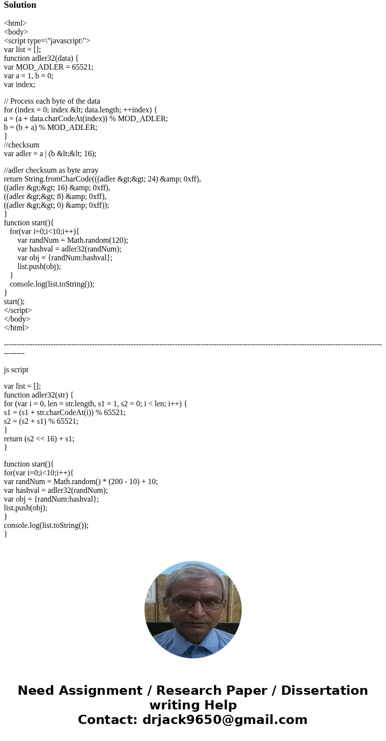 Please use jsfiddleSolution<html> <body> <script type=\
