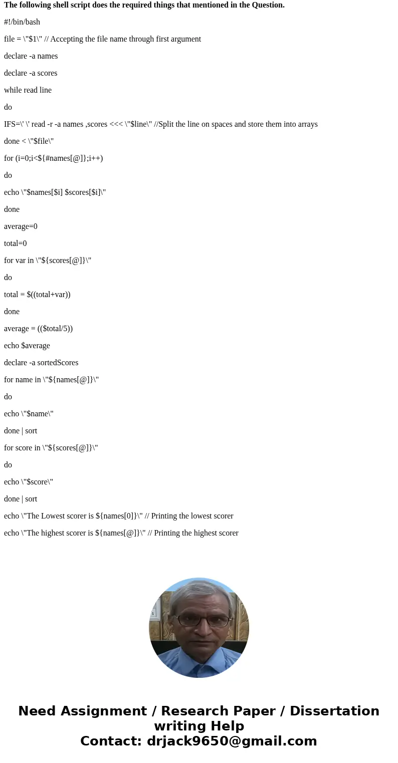 Shell Programming Submit a single pdf file that shows the contents of the script as specified below. • Suppose there is file where each line is made up of the f Shell Programming Submit a single pdf file that shows the contents of the script as specified below. • Suppose there is file where each line is made up of the f