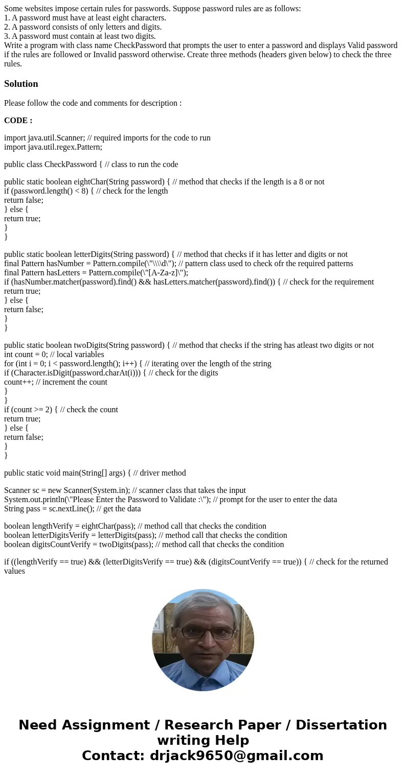 Some websites impose certain rules for passwords. Suppose password rules are as follows: 1. A password must have at least eight characters. 2. A password consis Some websites impose certain rules for passwords. Suppose password rules are as follows: 1. A password must have at least eight characters. 2. A password consis