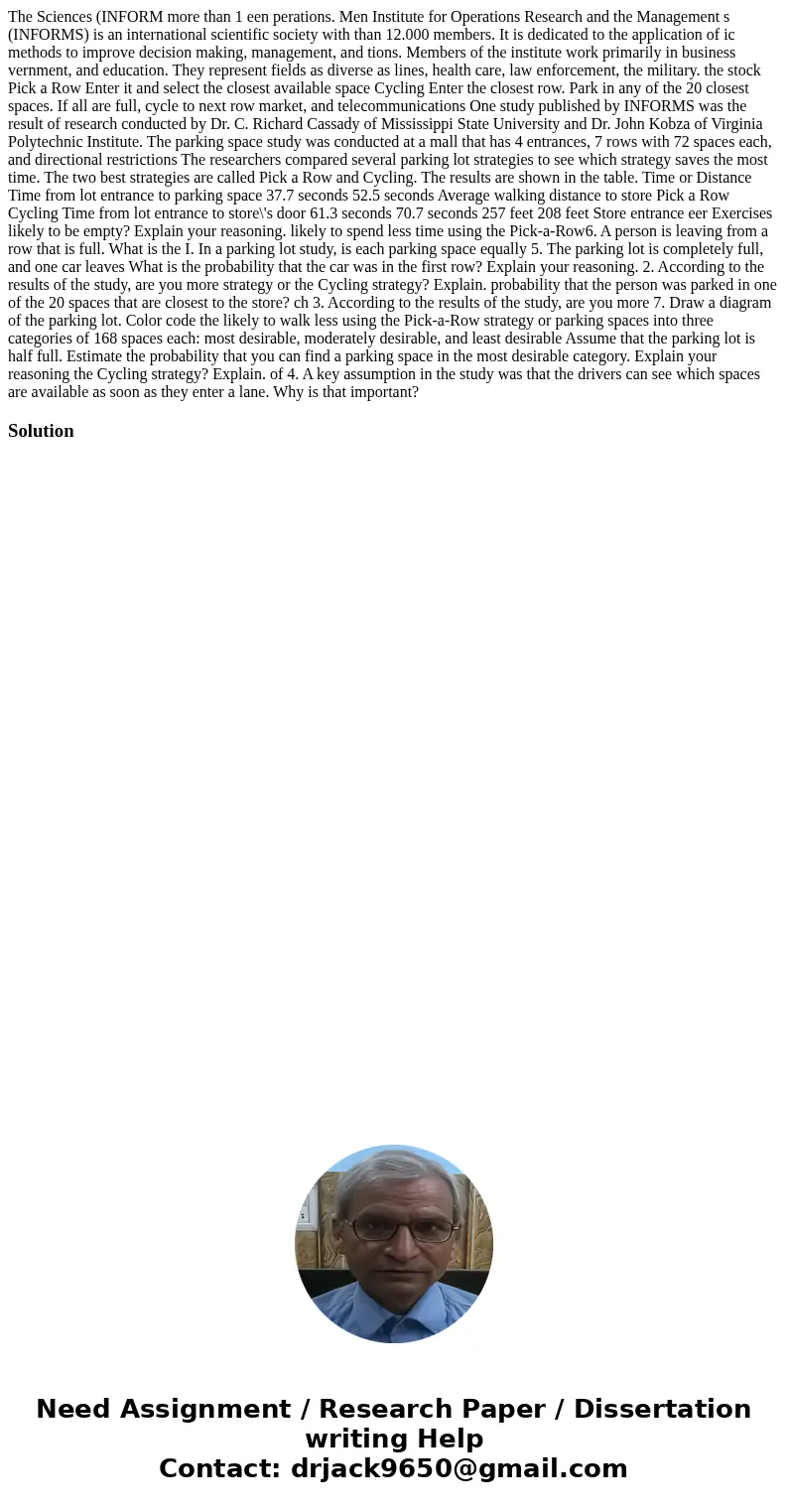 The Sciences (INFORM more than 1 een perations. Men Institute for Operations Research and the Management s (INFORMS) is an international scientific society wit  The Sciences (INFORM more than 1 een perations. Men Institute for Operations Research and the Management s (INFORMS) is an international scientific society wit