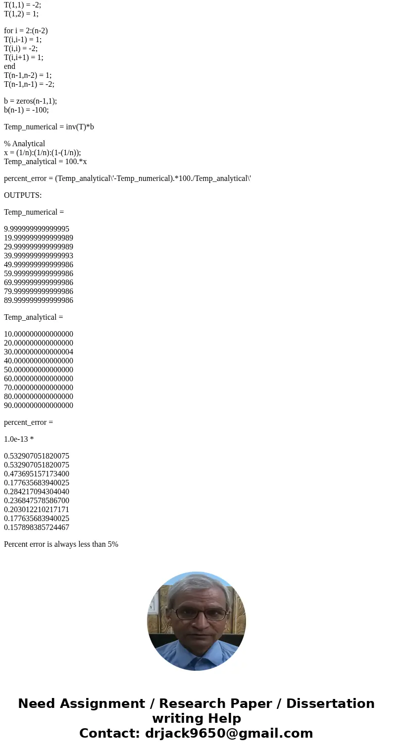 This project we are interested in estimating the temperature at various locations along a rod. The temperatures at the end points of the rod are 0 C and 100 C   This project we are interested in estimating the temperature at various locations along a rod. The temperatures at the end points of the rod are 0 C and 100 C