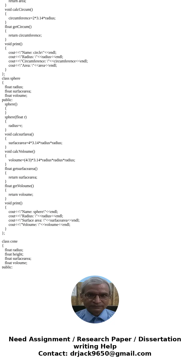 Write a program that manages a list of 2D and 3D shapes. Here is a list of shapes that your program manages: Square, Rectangle, Circle, Sphere, Cone, and Cylin  Write a program that manages a list of 2D and 3D shapes. Here is a list of shapes that your program manages: Square, Rectangle, Circle, Sphere, Cone, and Cylin