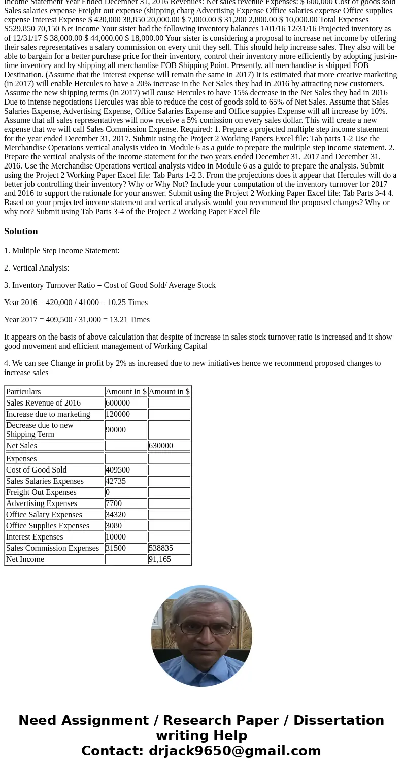 Your sister operates Hercules Parts Company, a mail order boat parts distributorship that is in its third year of operations. The following is the single step   Your sister operates Hercules Parts Company, a mail order boat parts distributorship that is in its third year of operations. The following is the single step